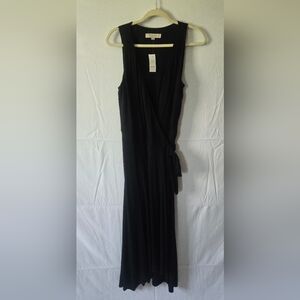 NWT Loft Black True Wrap Sleeveless Maxi Dress Size Small Tall